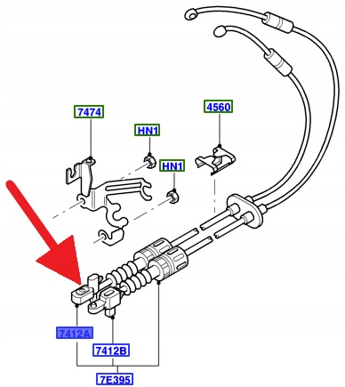 ZACISK LINKI ZMIANY BIEGÓW FORD FOCUS 1998- OE 1094561 _ XS4R-7412-HA