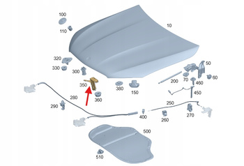 ZAMEK MASKI RYGIEL MERCEDES GLE W167 GLC W254 OE A2548809802