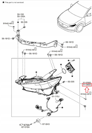 REFLEKTOR PRZEDNI LEWY MAZDA CX-30 DM 2019-2021_DFR751040D - DFR751040E