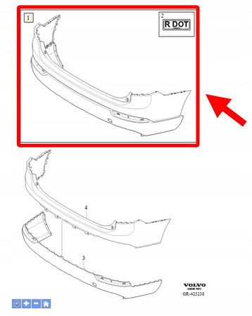 ZDERZAK TYŁ VOLVO XC90 2016-2019 OEM/OE 39799206