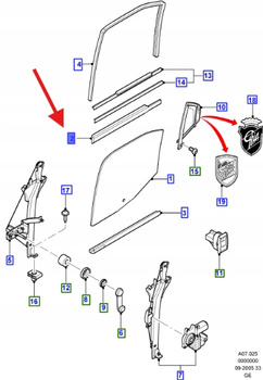 LISTWA DRZWI PRAWA ZGARANIAJĄCA SZYBY MONDEO 2000- 1349998 _ 1S71-F25860-AP