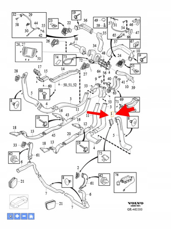 PRAWA KRATKA NAWIEWU SŁUPKA B VOLVO XC90 2016- S90 V90 17- OEM/OE 31497125