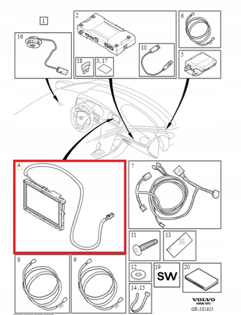 RAMKA EKRANU WY?WIETLACZA VOLVO V60 I S60 II OE 31373882