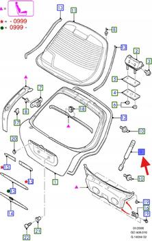SPRĘŻYNA GAZOWA BAGAŻNIKA MONDEO 1992-2000 1020155 _ 93BB-A406A10-AE