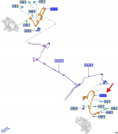 PRZEWÓD HAMULCOWY LEWY TYŁ FORD MUSTANG 2017- 2697100 _ KR33-2C339-FB