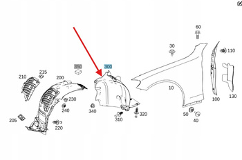 NADKOLE LEWY PRZÓD MERCEDES C klasa W205 OE A2056913300