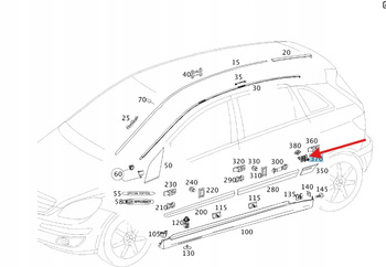 KLIPS MONTAŻ LISTWY BŁOTNIKA PRAWY MERCEDES B klasa W245 OE A0009916071