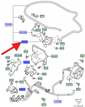 ZAWÓR STEROWANIA PODCIŚNIENIA 2.0 D FORD FOCUS 03- 1305301 _ 3M5Q-9E882-BB
