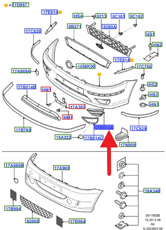LEWA KRATKA HALOGENU FORD FOCUS 2001- OE 1150523 _ 2M51-19953-ADYYGY