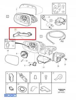 Kierunek lusterka lewy Volvo
