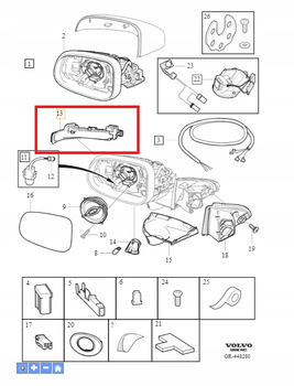 Kierunek lusterka prawy Volvo