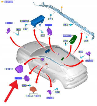 CZUJNIKI UDERZENIOWY L P BOCZNY FORD KUGA 2020- 2216722 _ JX7T-14C676-AA