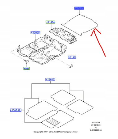 MATA WELUROWA BAGAŻNIKA FORD MONDEO Mk4 LIFTBACK 2009-2014 _1619981_9S7J-A13065-AA3ZHE