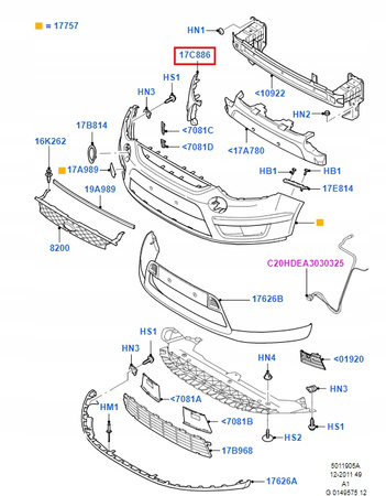 WSPORNIK ŚLIZG ZDERZAKA PRZÓD LEWY FORD S-MAX Mk1 2006- 2010 _ 1377211 _ 6M21-17E857-BB