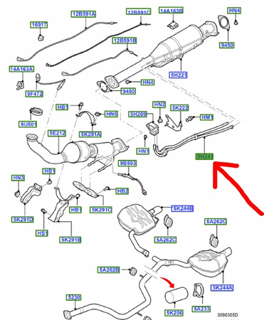 PRZEWÓD CZUJNIKA DPF FORD MONDEO S-MAX GALAXY TDCi 1707010 _ AG91-5H241-AA