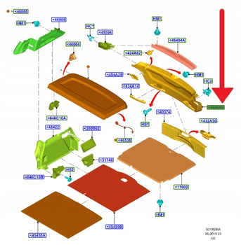 TAPICERKA KLAPY BAGAŻNIKA FOCUS HATCHBACK 18- 2662507 _ JX7B-A429A56-AJ3ZHE