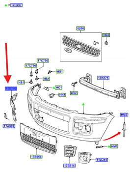 LISTWA ZDRZAKA LEWA FIESTA 01-08 FUSION 01-12 1426574 _ 6N11-17D750-BCXWAA