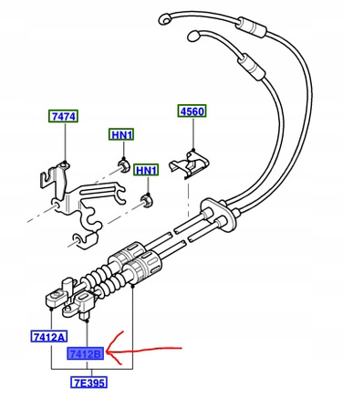 ŁĄCZNIK LINKI ZMIANY BIEGÓW FORD FOCUS Mk1 1999-05_1094562_XS4R-7412-JA