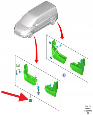 ZESTAW CHLAPACZY PRZÓD FORD CONNECT 2013- OE 1824264 _ AMDT1J-16G574-AA