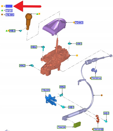 DŹWIGNIA ZMIANY BIEGÓW 10R80 FORD MUSTANG 2017- OE 2310277 _ JR3P-7K004-AE