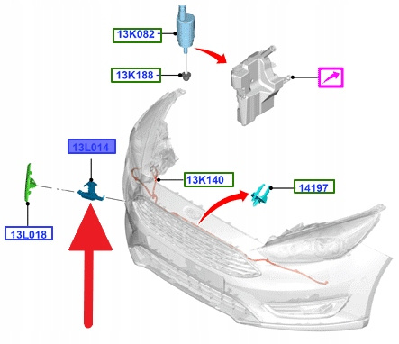 DYSZA SPRYSKIWACZA REFLEKTORA RH FOCUS 2014- OE 1867462 _ F1EB-13L014-AA