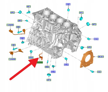 DYSZA CHŁODZENIA TŁOKA 2.3 EB MUSTANG FOCUS 2019- 2461384 _ MB3E-6K868-AA