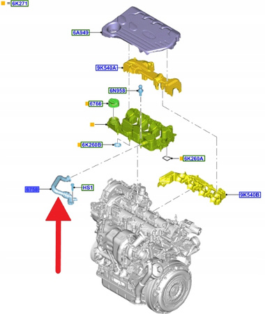 PRZEWÓD ODMY 1.5L TDCi FORD CONNECT PUMA FOCUS 2018- 2249424 _ KV6Q-6758-CB