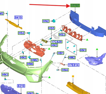BELKA CZOŁOWA PRZÓD FORD MUSTANG MACH-E 2020- 2516357 _ LJ9B-R109A26-BD