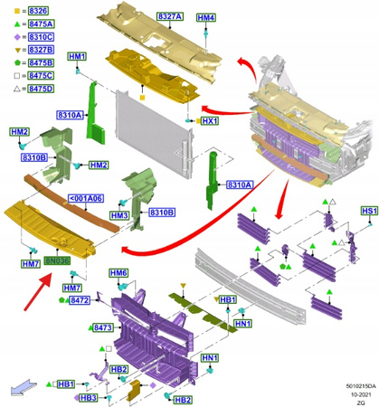 KIEROWNICA POWIETRZA DOLNA FORD MUSTANG 2017- OE 2132750 _ JR3B-8N036-AB