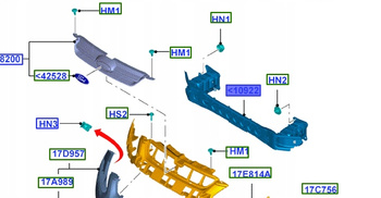 BELKA MOCUJĄCA PRZÓD FORD FOCUS Mk3 C-MAX Mk2 1859725 _ BM51-A10922-BE
