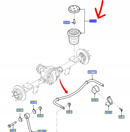 ODBÓJ AMORTYZATORA TYŁ FORD TRANSIT Mk6 2006-2014 1388224 _ 6C11-4002-DA