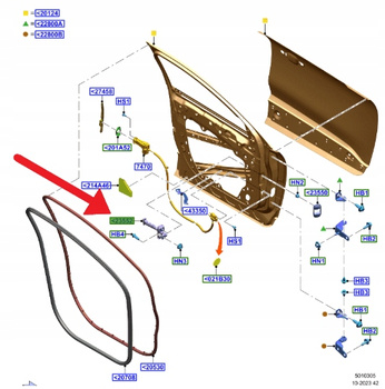 OGRANICZNIK DRZWI PRZÓD L P FORD KUGA ESCAPE 2020- 2375786 _ LJ6B-S23552-AB