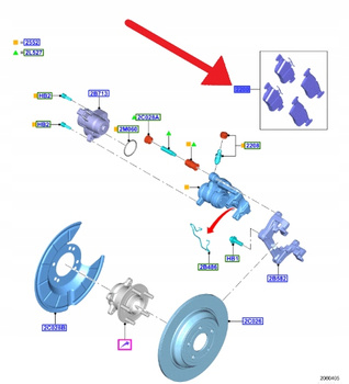 KLOCKI HAMULCOWE TYŁ EDGE FOCUS KUGA 2020- 2465422 _ MEK1GJ-2M008-AA