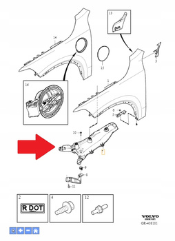Mocowanie błotnika prawe Volvo XC90 (16-) 31391778