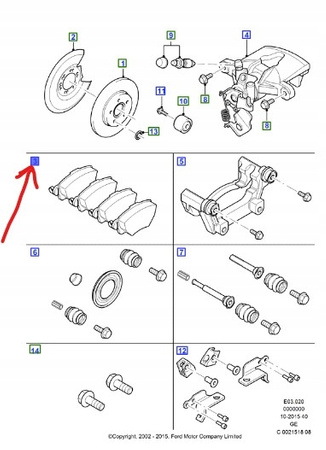 KLOCKI HAMULCOWE TYŁ FORD MONDEO Mk3 KOMBI 2000-2004_1204845_1S7J-2M008-AA