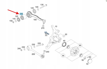 ŁOŻYSKO WAHACZA LEWY PRAWY PRZÓD MERCEDES W230 W211 W204 OE A2113331114