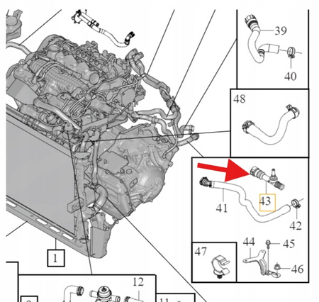 TRÓJNIK UKŁADU CHŁODZENIA VOLVO S60 V60 2014- V40 2015- OE 31338581