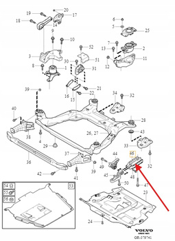 PODUSZKA SILNIKA 3.0 3.2B VOLVO S80 S60 V60 2011- V70 XC60 OE 31262935