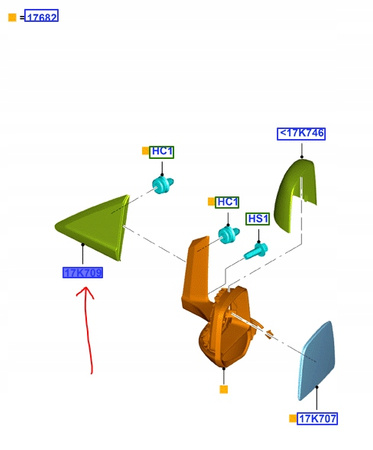 TRÓJKĄT PRZY LUSTERKU PRAWY FORD TOURNEO CONNECT_1883492_DT11-17E676-AB5JA6