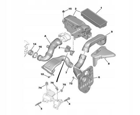 WSPORNIK OBUDOWY FILTRA POWIETRZA CITROEN C2 C3 C4 C5 BERLINGO OE 1436S4