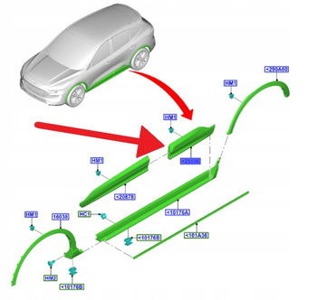 NAKŁADKA DRZWI PRAWY TYŁ KUGA ESCAPE 2024- 2776554 _ RV4J-S25334-AC5YZ9