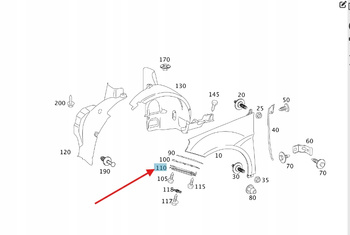 ŚLIZG UCHWYT ZDERZAKA PRAWY PRZÓD MERCEDES B klasa W245 OE A1698850414