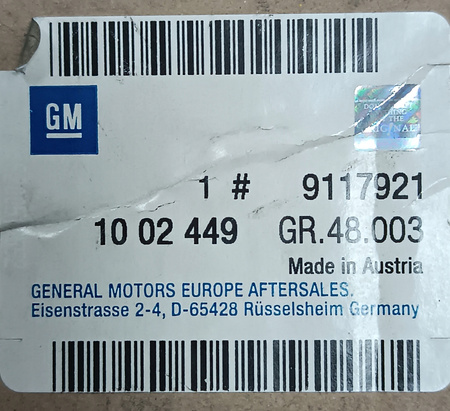 Opel Astra G, Zafira B, Tigra A, Corsa B - NOWA felga ALUMINIOWA oryg GM_9117921