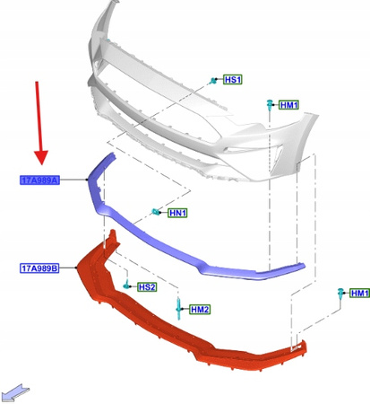 SPOJLER ZDERZAKA PRZEDNIEGO FORD MUSTANG 2017- 2461374 _ JR3B-17F775-BB5YZ9