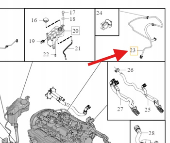 PRZEWÓD WĄŻ CHŁODZENIA B4204T VOLVO XC60 S60 V60 2014- OE 32222278