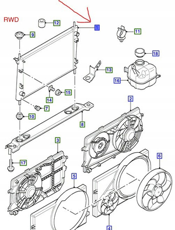 CHŁODNICA WODY FORD TRANSIT Mk5 2.4L DIESEL_1671799_ME1C1H-8005-GE