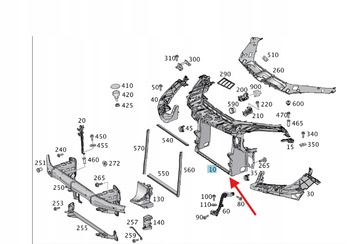 PAS PRZEDNI WZMOCNIENIE PRZÓD MERCEDES ML GLE W166 W292 OE A1666205901