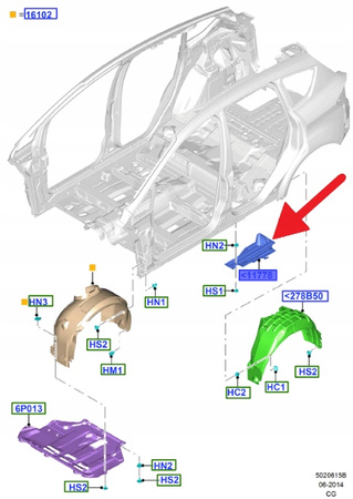 OSŁONA LEWA PODWOZIA FORD C-MAX FOCUS 2011- 1702750 _ AV61-R11779-AF