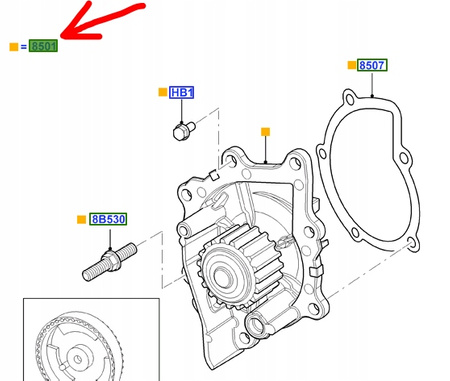 POMPA WODY 2.0 TDCI FORD S_MAX Mk1 GALAXY Mk3 MONDEO Mk4 FOCUS Mk2 C-MAX Mk1 KUGA Mk1 _1562255_3M5Q-8591-EA