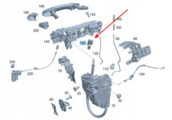 PODŚWIETLENIE LEWEJ KLAMKI MERCEDES C W205 E W213 W238 W217 OE A0998200183